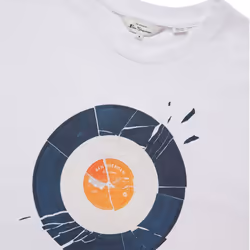 , 3XL) BEN SHERMAN 8148 Mens T Shirts Target Logo Tee Top - White (Smashed