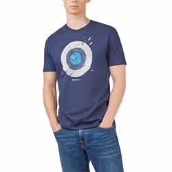 , XS) BEN SHERMAN 8148 Mens T Shirts Target Logo Tee Top - Navy (Smashed