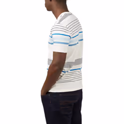 BEN SHERMAN Mens T Shirt Stripe Casual Summer Tee - Off White, XS