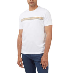 BEN SHERMAN 8146 Mens T Shirts Summer Cotton Tee - White, S