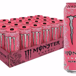 Wholesale Drinks, Bulk Cases of Soft Drinks, Monster, Fanta, Coke, Pepsi and More Beverage - Monster Rosa 24 PACK