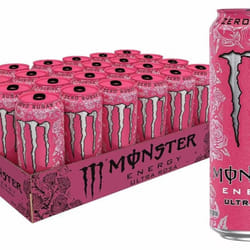 Wholesale Drinks, Bulk Cases of Soft Drinks, Monster, Fanta, Coke, Pepsi and More Beverage - Monster Rosa 24 PACK