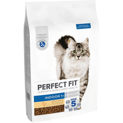 Perfect Fit Indoor Adult 1+ Complete Dry Cat Food for Adult Cats Aged 1+ Years, Rich in Chicken, 1 Bag (7 kg)