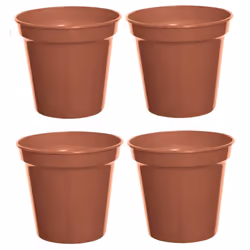 4 Large Plastic Plant Pot 20cm 8inch Cultivation Pot Terracotta Colour