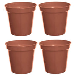 4 Large Plastic Plant Pot 20cm 8inch Cultivation Pot Terracotta Colour