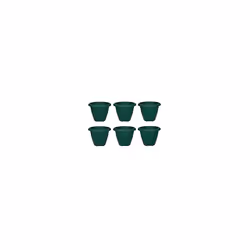 6 Green Round Venetian Decorative Plastic Garden Flower Planter 33cm