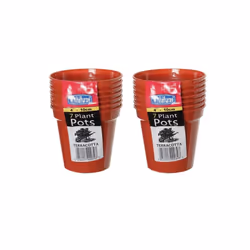 14 Small Plastic Seed Pots 10cm Germination Pots Terracotta Colour