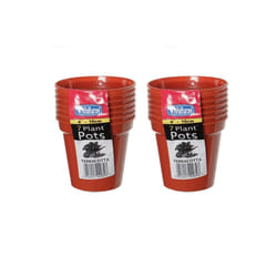 14 Small Plastic Seed Pots 10cm Germination Pots Terracotta Colour