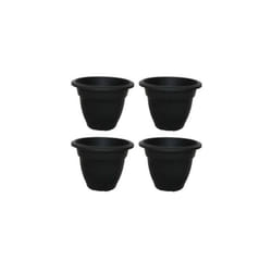 4 x 45cm Black Round Bell Plant Pot Flower Planter Plastic Garden Pot