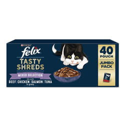 FELIX Tasty Shreds Mixed Selection in Gravy Wet Cat Food 40x80g