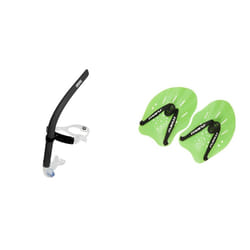 Arena Unisex's Swim Snorkel III, Black, One & MARU Adult and Junior Swimming Hand Paddles, Equipment and Kit for Training aid in Pool, Build Strength,