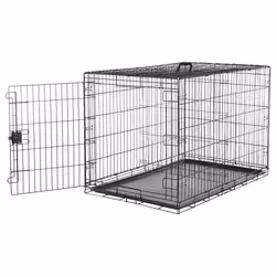 Amazon Basics XXL Metal Dog Crate/Cage with Tray, Durable and Foldable Dog Cage with Single Door, Black, XXL 122cm (48")