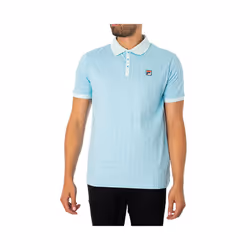 FILA Mens Polo Shirt Short Sleeve - Pacific Blue, S