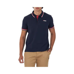 FILA Mens Polo Shirt Casual Summer Sports Golf Tee - Navy, S