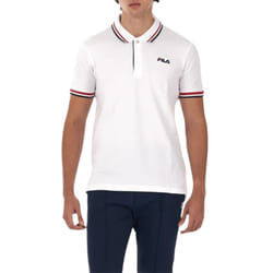 FILA Mens Polo Shirt Casual Summer Sports Golf Tee - White, M