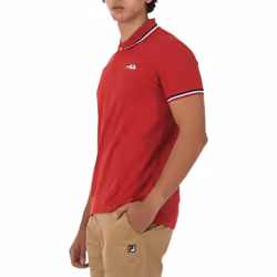 FILA Mens Polo Shirt Casual Summer Sports Golf Tee - Red, L