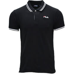 FILA Mens Polo Shirt Casual Summer Sports Golf Tee - Black, S