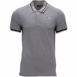 FILA Mens Polo Shirt Casual Summer Sports Golf Tee - Grey, L