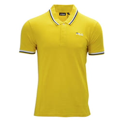 FILA Mens Polo Shirt Casual Summer Sports Golf Tee - Mustard Yellow, S