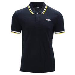 FILA Mens Polo Shirt Casual Summer Sports Golf Tee - Black and Yellow, S