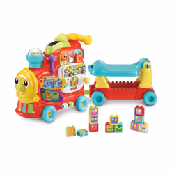 VTech Baby 4-in-1 Alphabet Train, Baby Walker with Lights, Sounds and Songs, Educational Toys Teaches Animals, Colours, Numbe ...