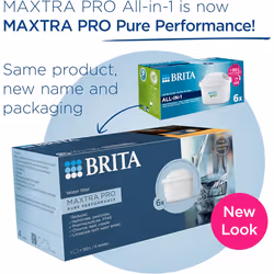 BRITA MAXTRA PRO All-in-1 Water Filter Cartridge (Now Pure Performance) - 6 Pack - Original BRITA Refill reducing impur