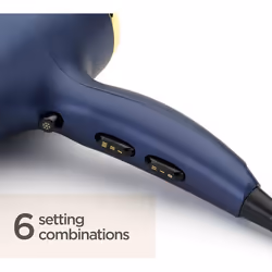 BaByliss Midnight Luxe 2300W Hair Dryer, Ionic Frizz-control, Fast Drying, Professional and Lightweight, 3 heat & 2 spe