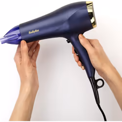 BaByliss Midnight Luxe 2300W Hair Dryer, Ionic Frizz-control, Fast Drying, Professional and Lightweight, 3 heat & 2 spe