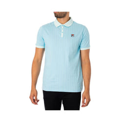 FILA Mens Polo Shirt Short Sleeve - Pacific Blue, L