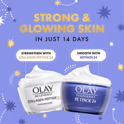 Olay Moisturiser Gift Bag, Womens Skin Care Gift Sets & Kits, Retinol 24 Night Cream 50ml & Collagen Peptide 24 Face Cr