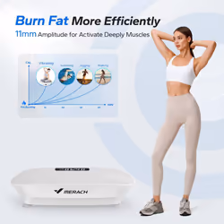 MERACH Vibration Plate, Whole Body Workout Powerful Quiet Vibration Plate Exercise Machine for Weight Loss and Shaping, Auto or Manual Speed Control,