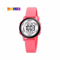 Colorful Kids Boys Girls Led Digital Watch Waterproof Alarm - Dark pink