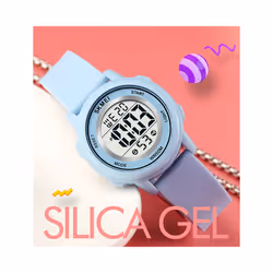 Colorful Kids Boys Girls Led Digital Watch Waterproof Alarm - Dark pink
