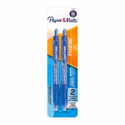 Papermate Profile Retractable Gel Pens, Medium Point (0.7mm), Retractable gel pen, Blue, Blue, Translucent, Plastic, Rubber,  ...