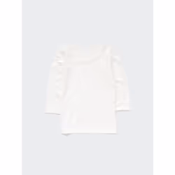 Uniqlo Japan HeaTTech U Neck T  Long Sleeve - 01 OFF WHITE/80