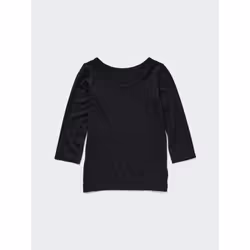 Uniqlo Japan HeaTTech U Neck T  Long Sleeve - 09 BLACK/80