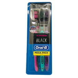 Oral B All Rounder Toothbrush Black Edition Pack of 3 Medium