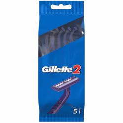 5 x Gillette G2 Men's Disposable Travel Razors with 2 Precision Comfort Blades