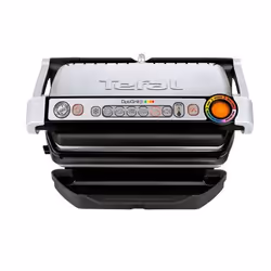 Tefal OptiGrill + Intelligent Health Grill, 6 Automatic Settings, Stainless Steel, 2000W, 4-6 Portions, Black, Silver, Rectan ...
