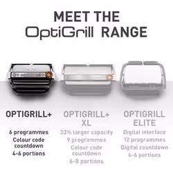 Tefal OptiGrill + Intelligent Health Grill, 6 Automatic Settings, Stainless Steel, 2000W, 4-6 Portions