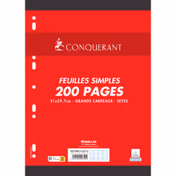 Conquerant 100102150, Rectangle, White, 90 g/m², EU ECO, 210 mm, 300 mm