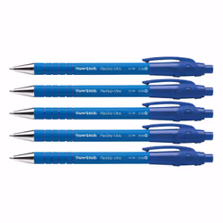 Papermate Flexgrip Ultra Blue Clip-on retractable ballpoint pen Medium 5 pc(s)