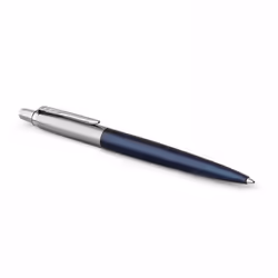 Parker Jotter London Two Pen Set with Chrome Trim Medium Nib Blue and Black Ink