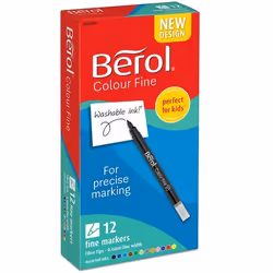 Berol Color Fine Fibre Tip Colouring Pen 0.6mm Line Assorted Colours (