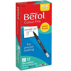 Berol Color Fine Fibre Tip Colouring Pen 0.6mm Line Assorted Colours (
