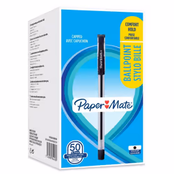 Papermate 2084418, Clip, Stick ballpoint pen, Refillable, Black, 50 pc(s)