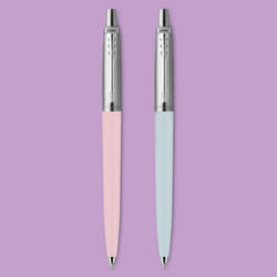 Parker Jotter Originals Ballpoint Pen Pastel Collection | Pink & Blue 50s Finishes | Medium Point | Blue Ink | 2 Count