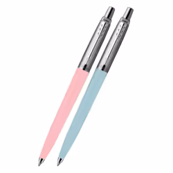 Parker Jotter Originals Ballpoint Pen Pastel Collection | Pink & Blue 50s Finishes | Medium Point | Blue Ink | 2 Count
