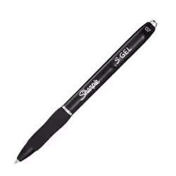 Sharpie S-Gel, Retractable gel pen, Black, Black, Medium, 0.7 mm, Blister
