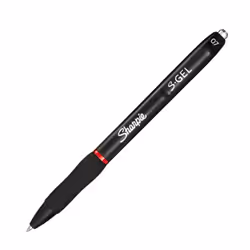 Sharpie S-Gel, Retractable gel pen, Red, Black, Medium, 0.7 mm, Box